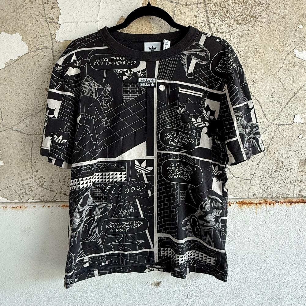 Adidas T Shirt R.Y.V Patrick Kyle Comic‎ Graphic Tee Skater Men M AOP Streetwear